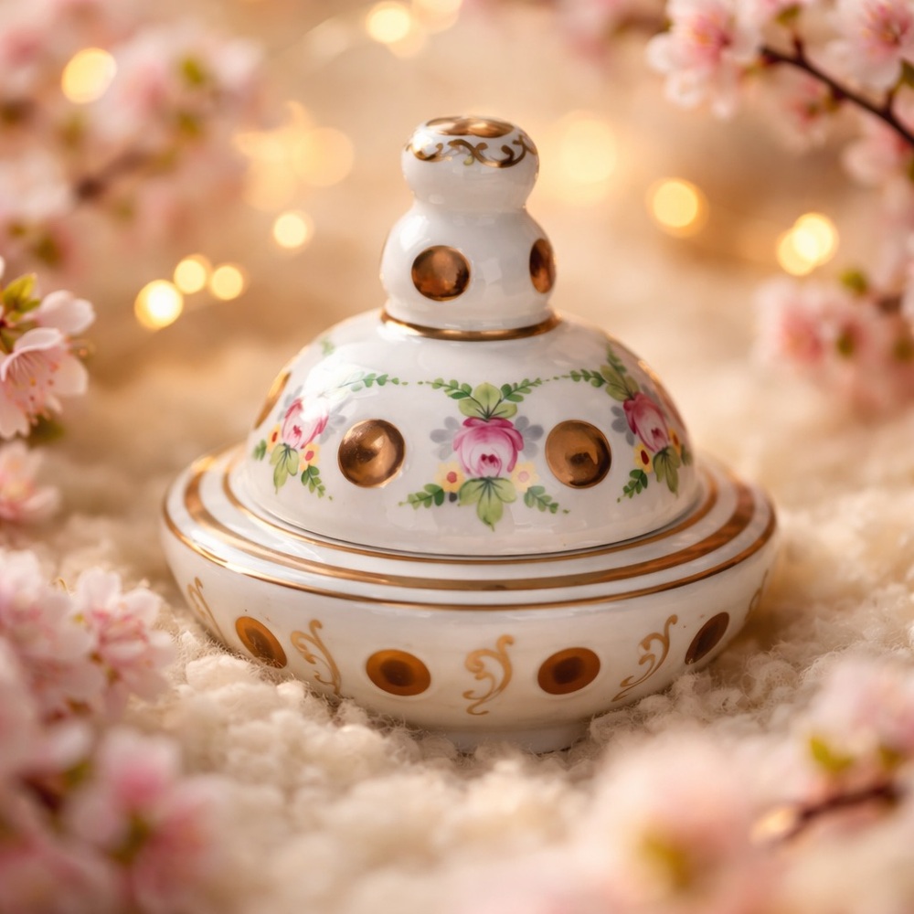 Czech Bohemian Yellow to White Cased Glass Lidded Candy Dish LOT 8149